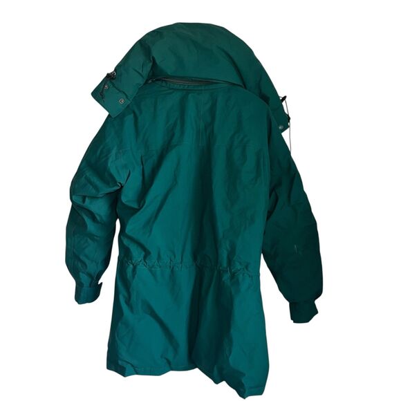 Eddie Bauer Down Jacket Coat Goose Winter Snow Long Hooded Vintage Green Men M - Picture 2 of 6